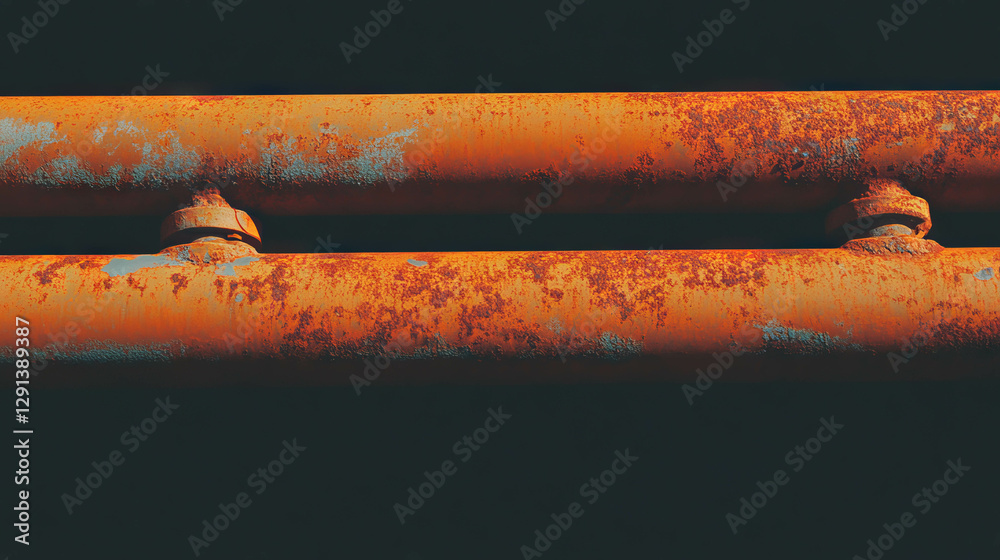 Aufkleber industrial pipes with subtle rust texture for design backgrounds