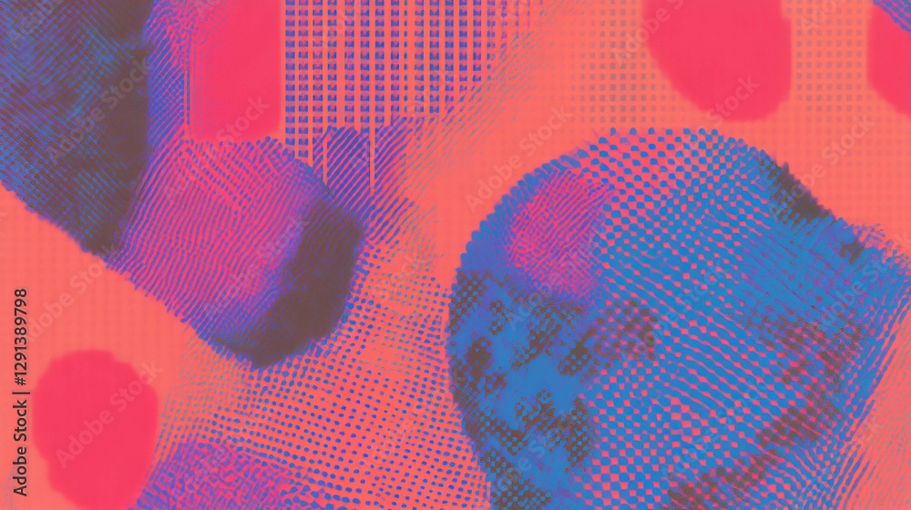 Poster vibrant pixel art background with abstract geometric patterns for modern design