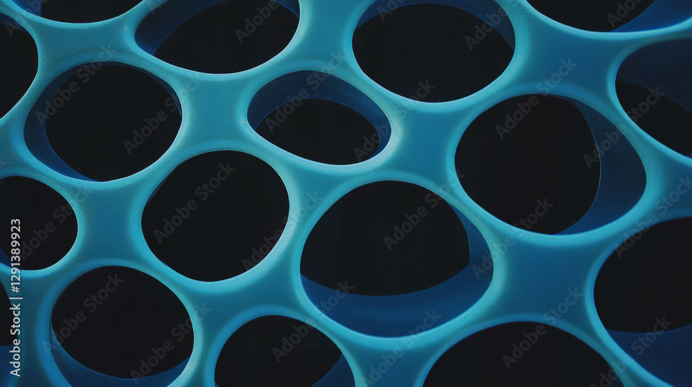 Aufkleber Abstract blue geometric pattern with circular shapes for modern design background