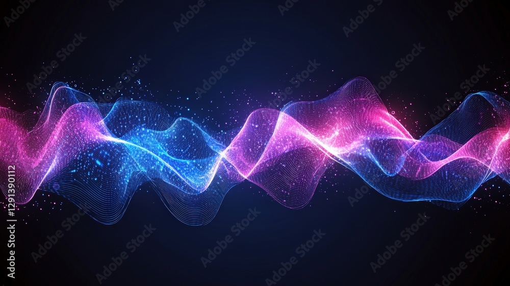 Poster Abstract background featuring colorful lines and particles creating a dynamic visual composition