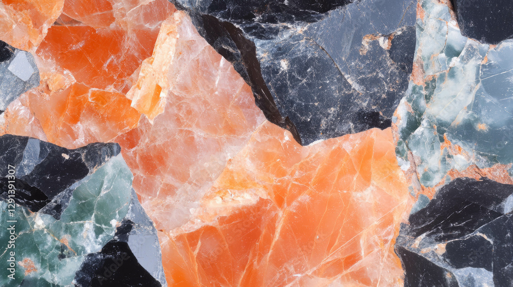 Aufkleber abstract background of polished multi-colored mineral stone surface for design