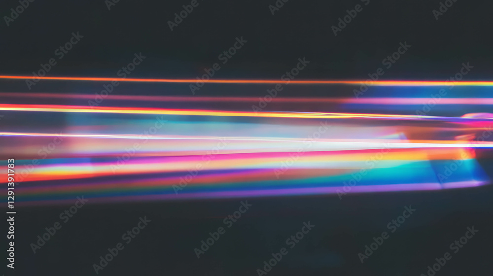 Poster prism rainbow light streaks on dark background - abstract design for modern projects