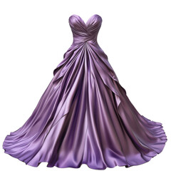 Naklejka premium Elegant purple evening gown with flowing fabric and intricate design