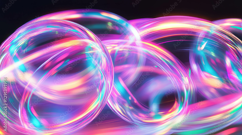 Aufkleber pulsating neon orbs and vibrant light background for creative design