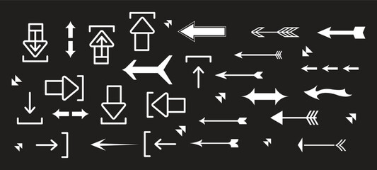 Arrow And Cursor Icons Arrow icon set isolated on white background