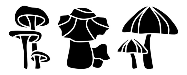 Mushroom vector icon symbol. Black abstract illustration icon design. Vector illustration.