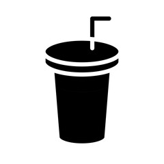 Plastic cup icon in glyph style