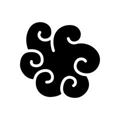 Obraz premium Curl Cloud icon in glyph style