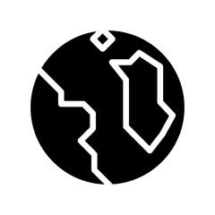 Earth, world icon in glyph style
