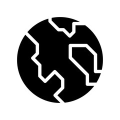 Earth, world icon in glyph style
