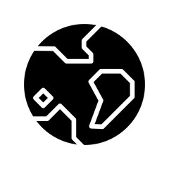 Earth, world icon in glyph style