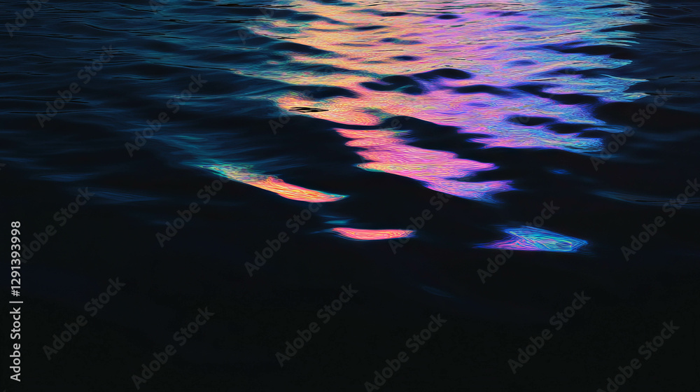 Aufkleber rainbow light reflections on water surface creating a colorful and abstract background