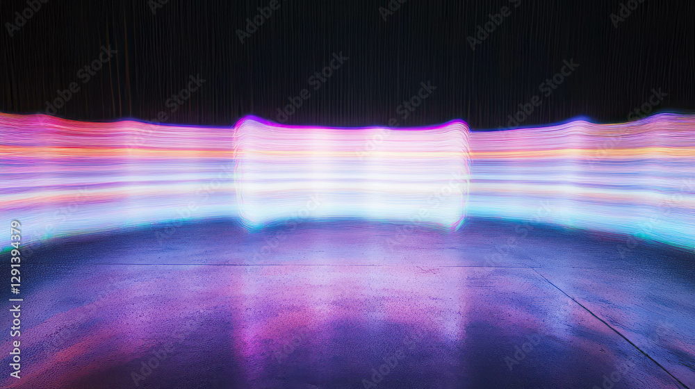 Poster vibrant rainbow light pattern with varied intensities for modern design