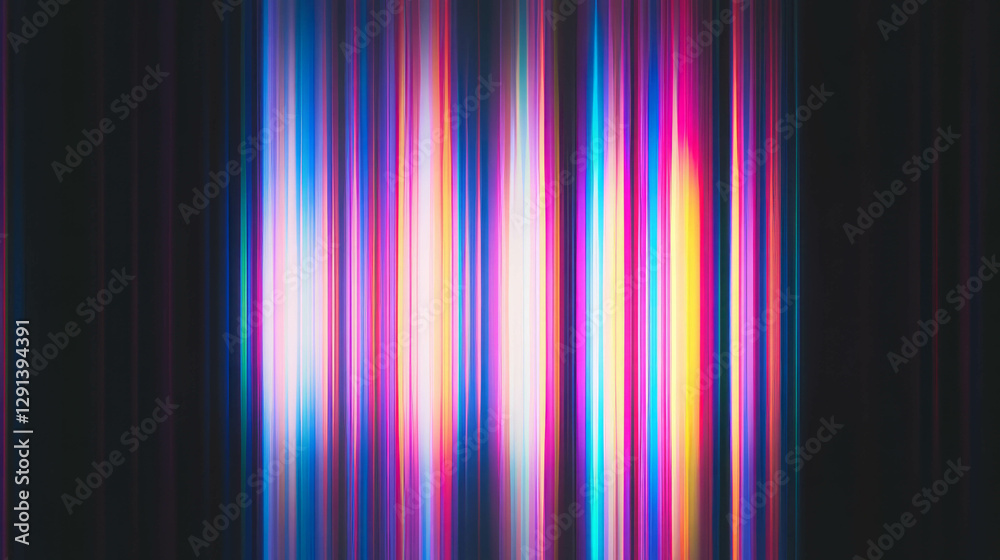 Poster vivid rainbow light streaks with varied intensities for abstract background design