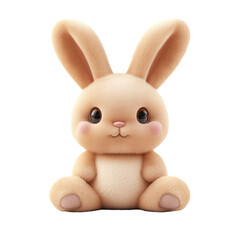 Obraz premium Cute soft bunny sitting with a charming expression indoors cut out - stock png.