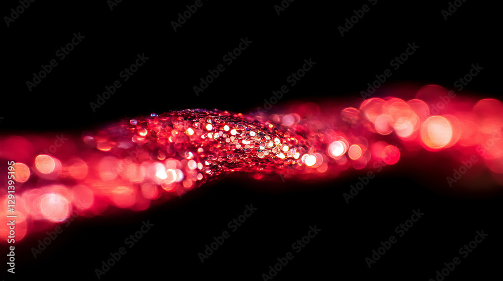 Poster Vibrant red bokeh background with sparkling highlights for graphic design