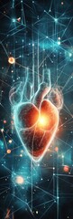 Fototapeta premium Futuristic Human Heart or Liver Restoration with Stem Cell Therapy Visualization