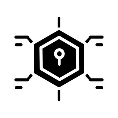 Blockchain icon in glyph style