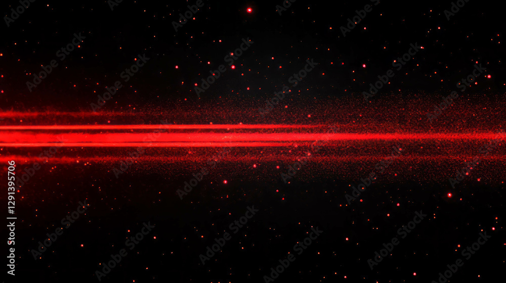 Poster cosmic red light and dust background with starry night effect for digital art or design
