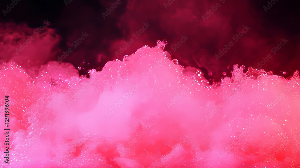 Poster vivid red and pink light combined with rosy hues for creative design and visual background
