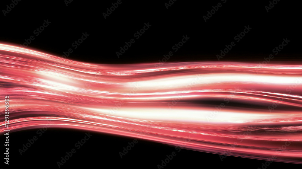 Poster Abstract waves of red and white light with smooth flowing motion