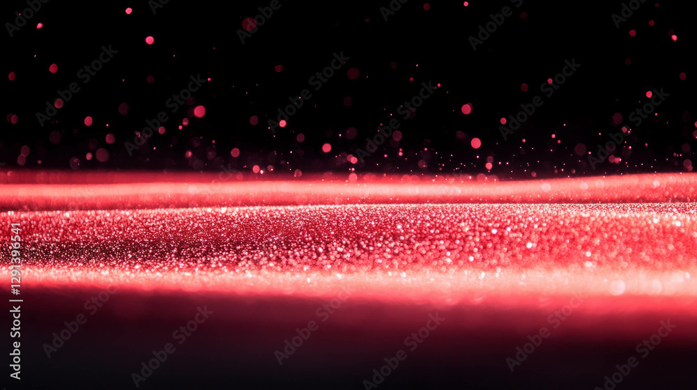 Poster Red light gradient with glittering particles for festive background or design