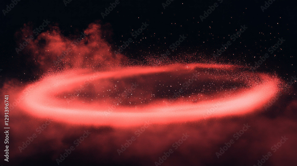 Poster Mesmerizing red light vortex with swirling patterns and particle effects