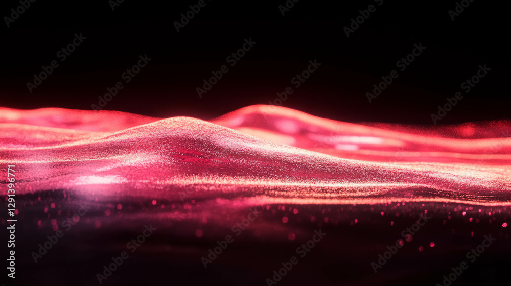 Aufkleber Textured red light background with abstract waves for design