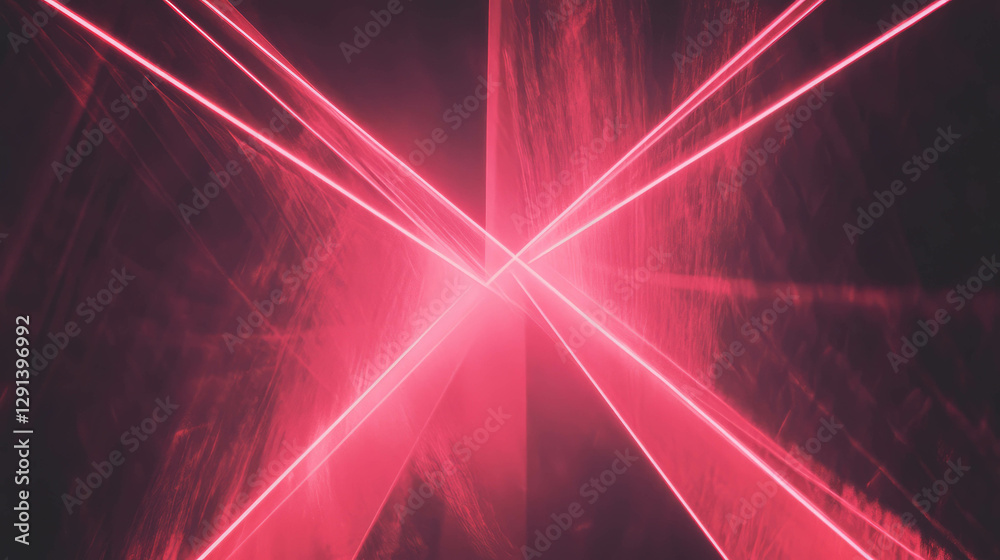 Poster Dynamic abstract red light background with geometric patterns for modern design