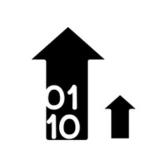 Upload data icon in glyph style
