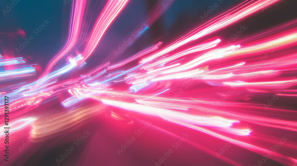 Poster Abstract red light streaks creating dynamic shapes for artistic backgrounds