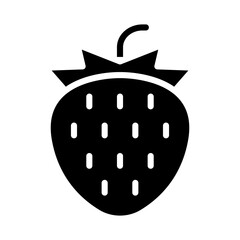Strawberry icon in glyph style