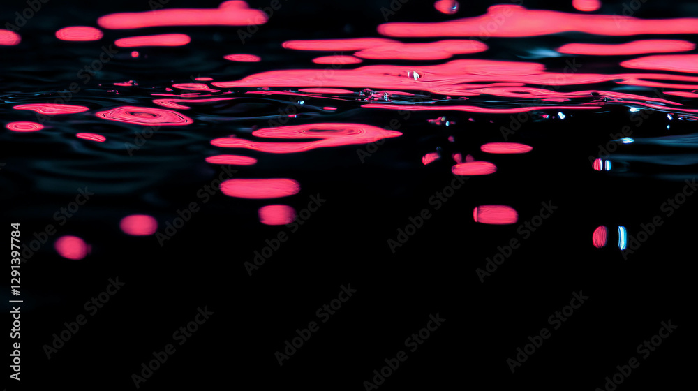 Aufkleber abstract water reflection with vibrant red light patterns for creative background design