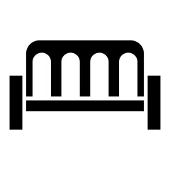 Wooden bench icon in glyph style