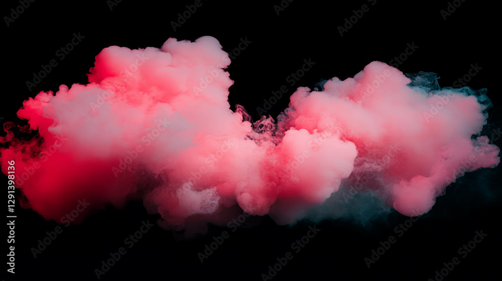 Poster abstract red and white smoke cloud on black background for creative design projects