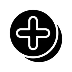 Obraz premium Plus, Positive, Cross, Add icon in glyph style