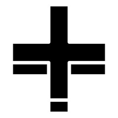 Fototapeta premium Plus, Positive, Cross, Add icon in glyph style