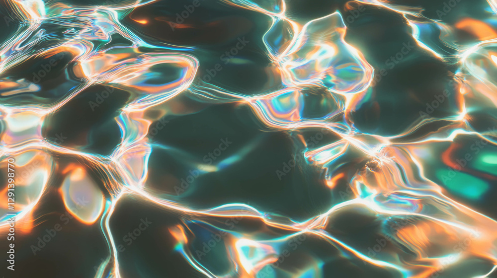 Poster abstract rippled glass texture with distorted light reflections for creative design