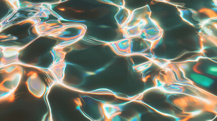 Fototapeta premium Abstract rippled glass texture with distorted light reflections for creative design