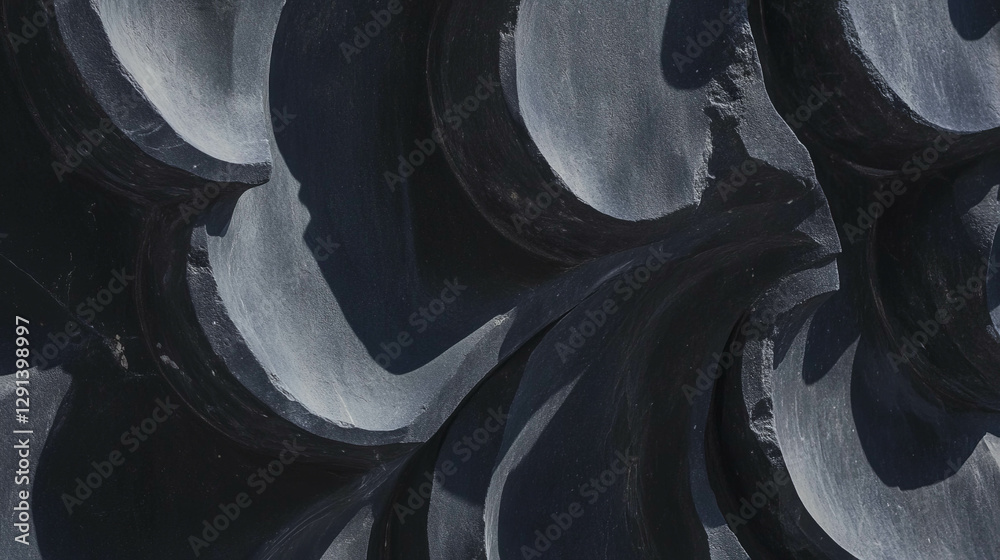 Poster Abstract textured concrete surface with intricate carving patterns for artistic design