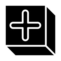 Obraz premium Plus, Positive, Cross, Add icon in glyph style
