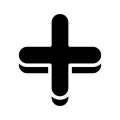 Obraz premium Plus, Positive, Cross, Add icon in glyph style