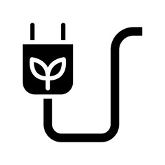 Green energy icon in glyph style