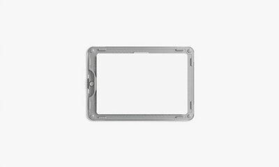 Fototapeta premium blank badge ID mockup with gray frame, ideal for showcasing designs or logos. Perfect for presentations or promotional materials
