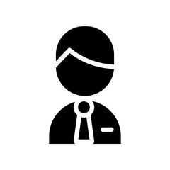 Businessman icon in glyph style
