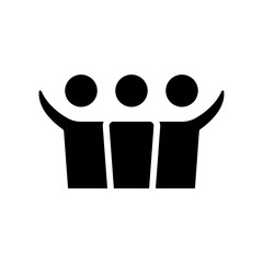 People raised hand icon in glyph style