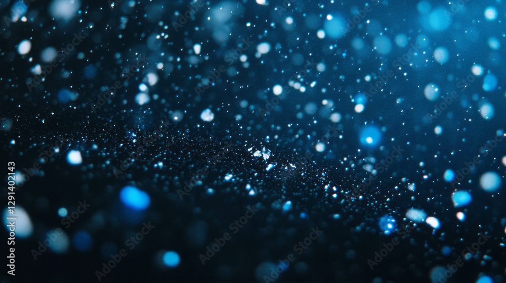 Poster Abstract background with sea salt and coarse scrub particles floating in dark space