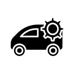 Smart car icon in glyph style