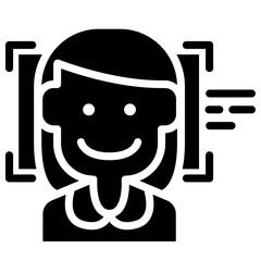 Face detection icon in glyph style