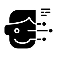 Face detection icon in glyph style